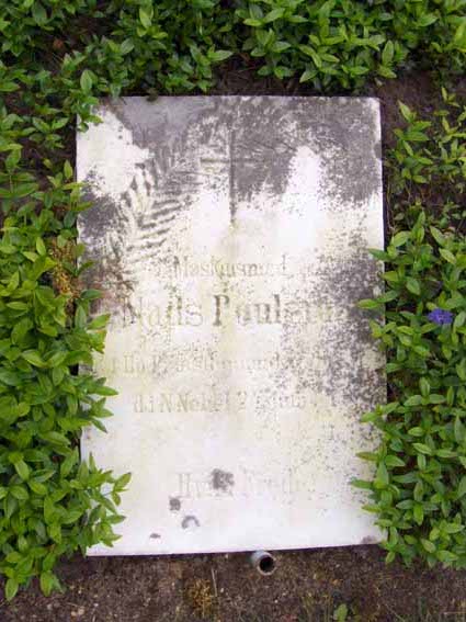 Billede af gravsten på Nr. Nebel Kirkegård